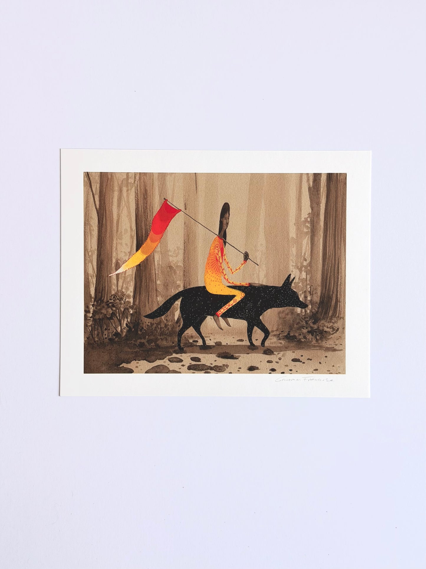 "Girl and Wolf" Print by Graham Franciose