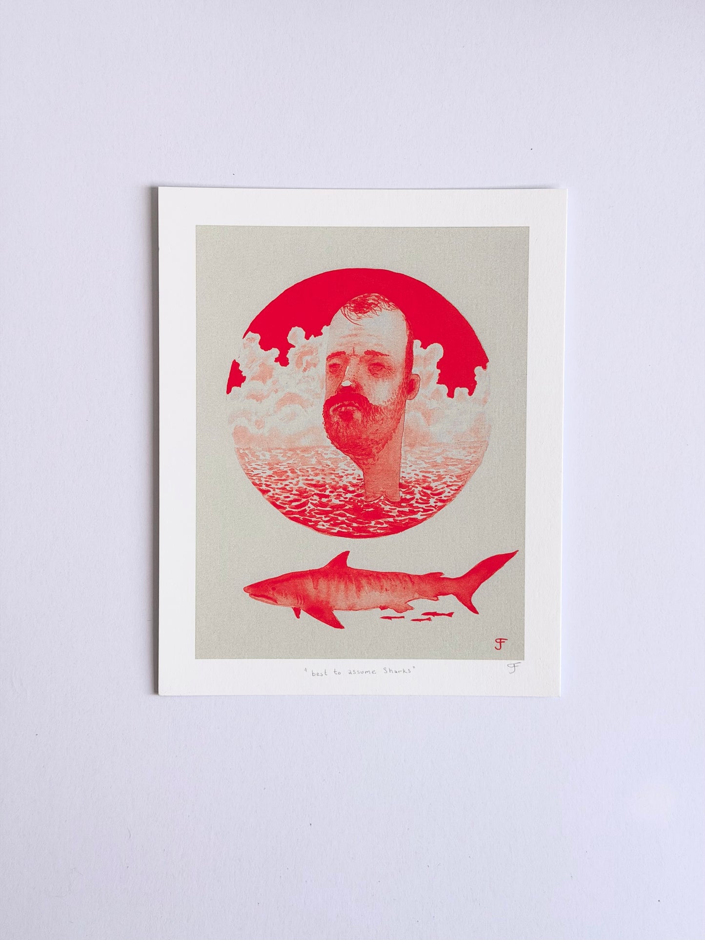 "Man with Shark" Print by Graham Franciose