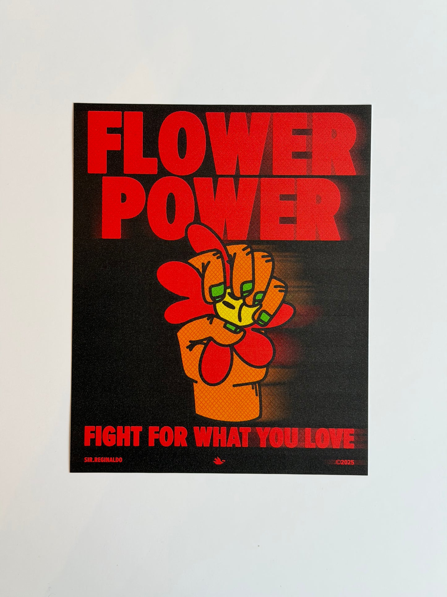 "Flower Power (Red)" Print by Reggie Stewart