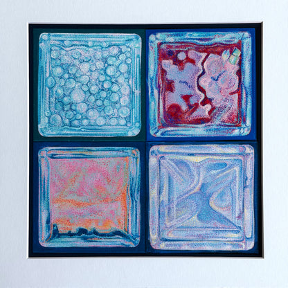 "4 Glass Blocks" Print by Julia Wheatly