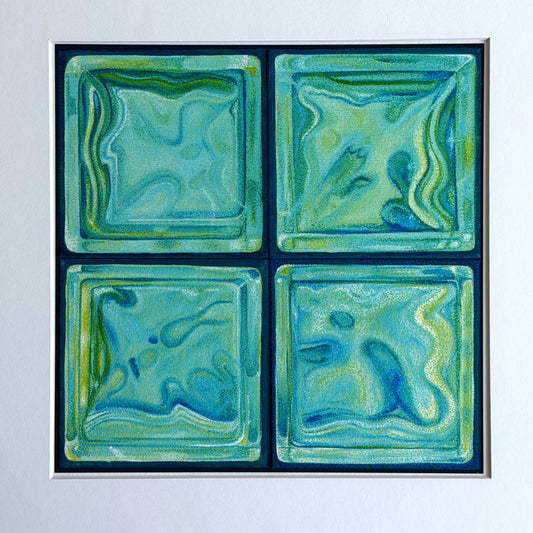 "4 Glass Blocks" Print by Julia Wheatly